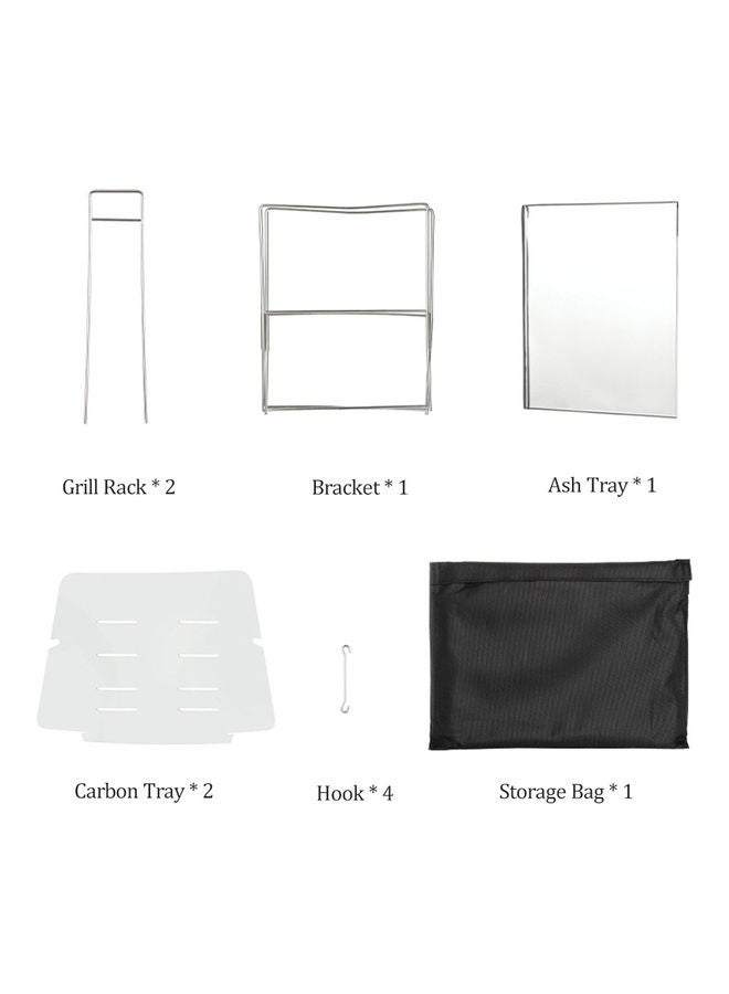 Portable Barbecue Grill With Storage Bag Silver 26.00X3.00X16.80cm  - Image 3