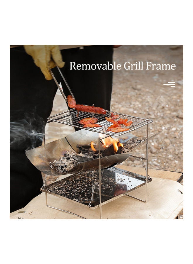 Portable Barbecue Grill With Storage Bag Silver 26.00X3.00X16.80cm  - Image 4