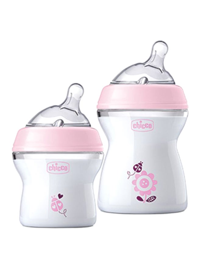 شيكو طقم هدايا ناتشورال فيلينج + لون وردي، زجاجتا رضاعة ولهاية واحدة - Image 3