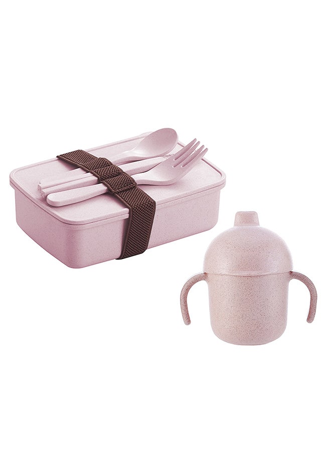STAR BABiES Eco-Friendly Lunch Box With Eco-Friendly Water Bottle - Pink  - Image 1