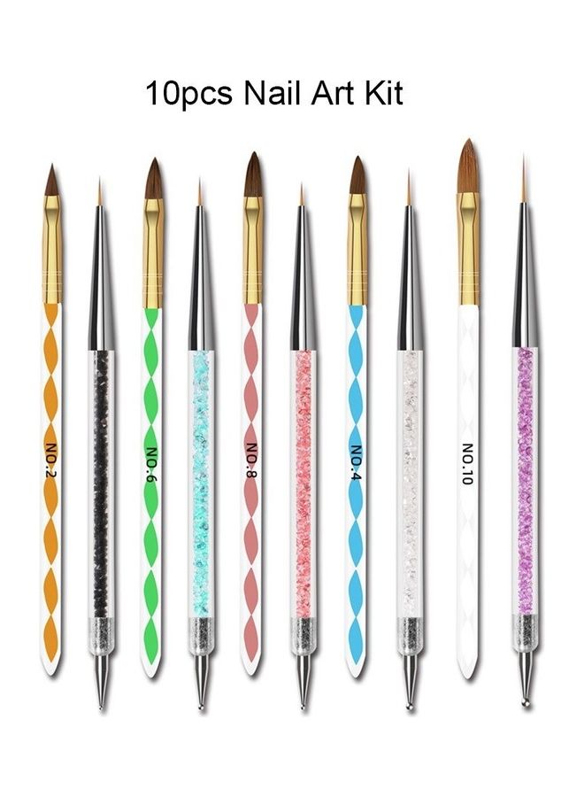 طقم فرش لتزيين الأظافر مُكون من 10 قطع متعدد الألوان - Image 2