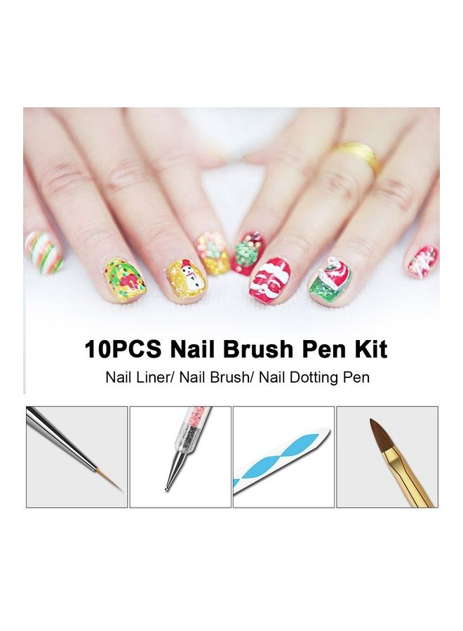 طقم فرش لتزيين الأظافر مُكون من 10 قطع متعدد الألوان - Image 3