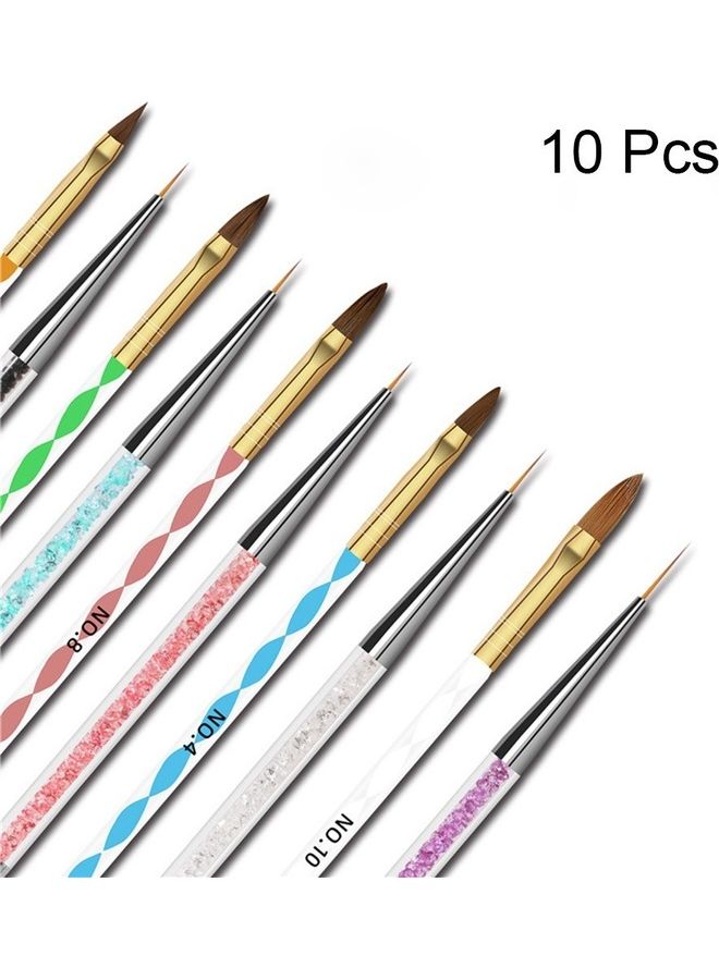 طقم فرش لتزيين الأظافر مُكون من 10 قطع متعدد الألوان - Image 5