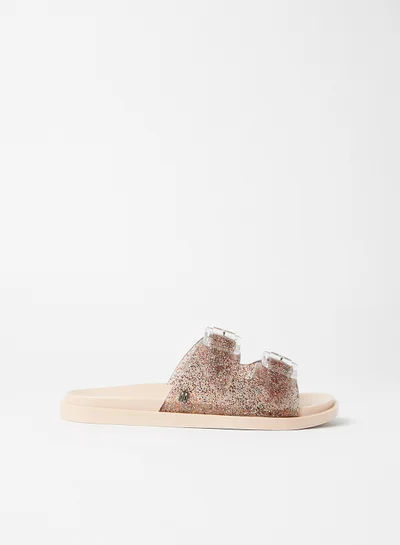 Mini Melissa Kids Wide Glitter Flat Sandals Multicolour