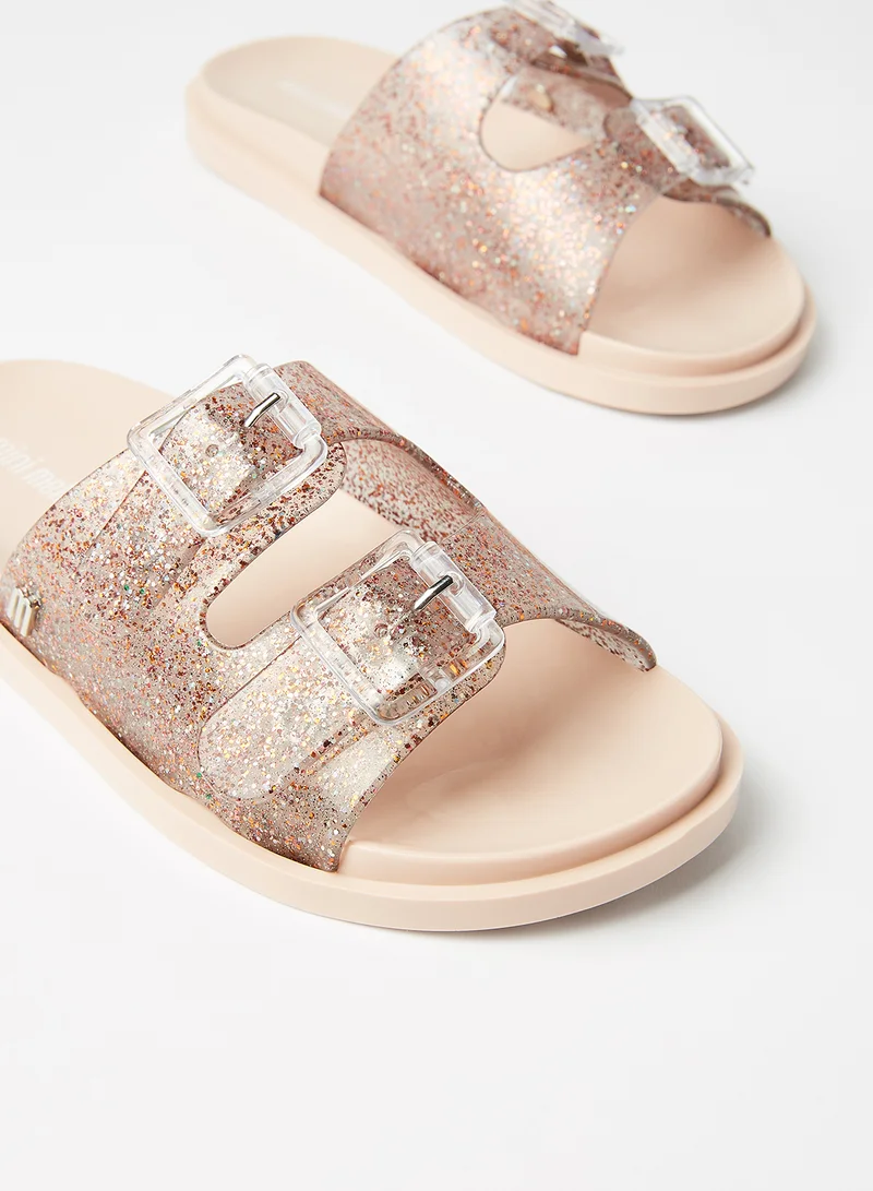 Mini Melissa Kids Wide Glitter Flat Sandals Multicolour