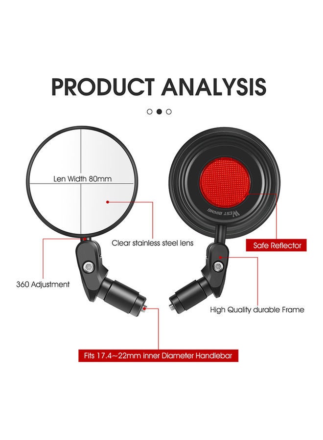 WEST BIKING Collapsible Rearview Mirror for Bicycle  - Image 3