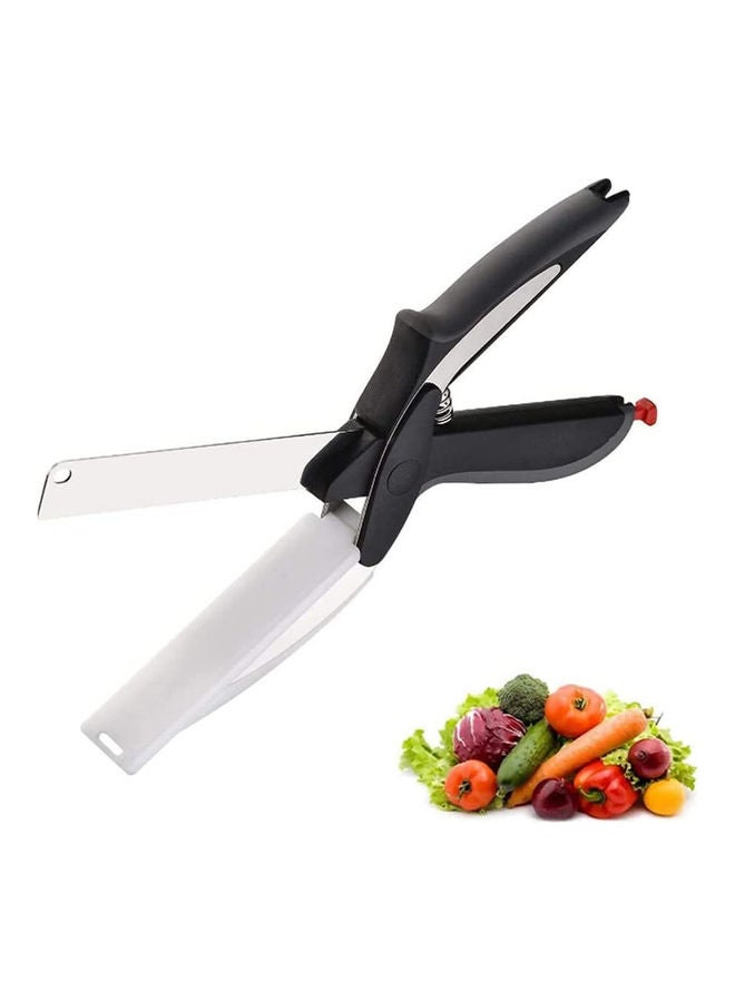 ييبي قطاعة ذكية ومقص لطعام المطبخ لقطع سريع وسهل أسود/فضي - Image 1