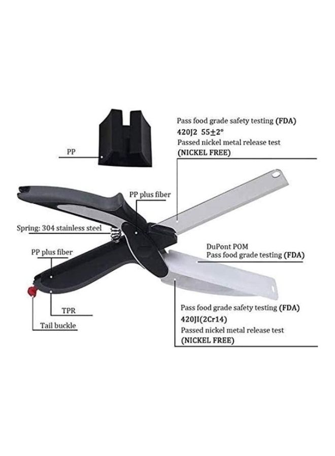 ييبي قطاعة ذكية ومقص لطعام المطبخ لقطع سريع وسهل أسود/فضي - Image 3