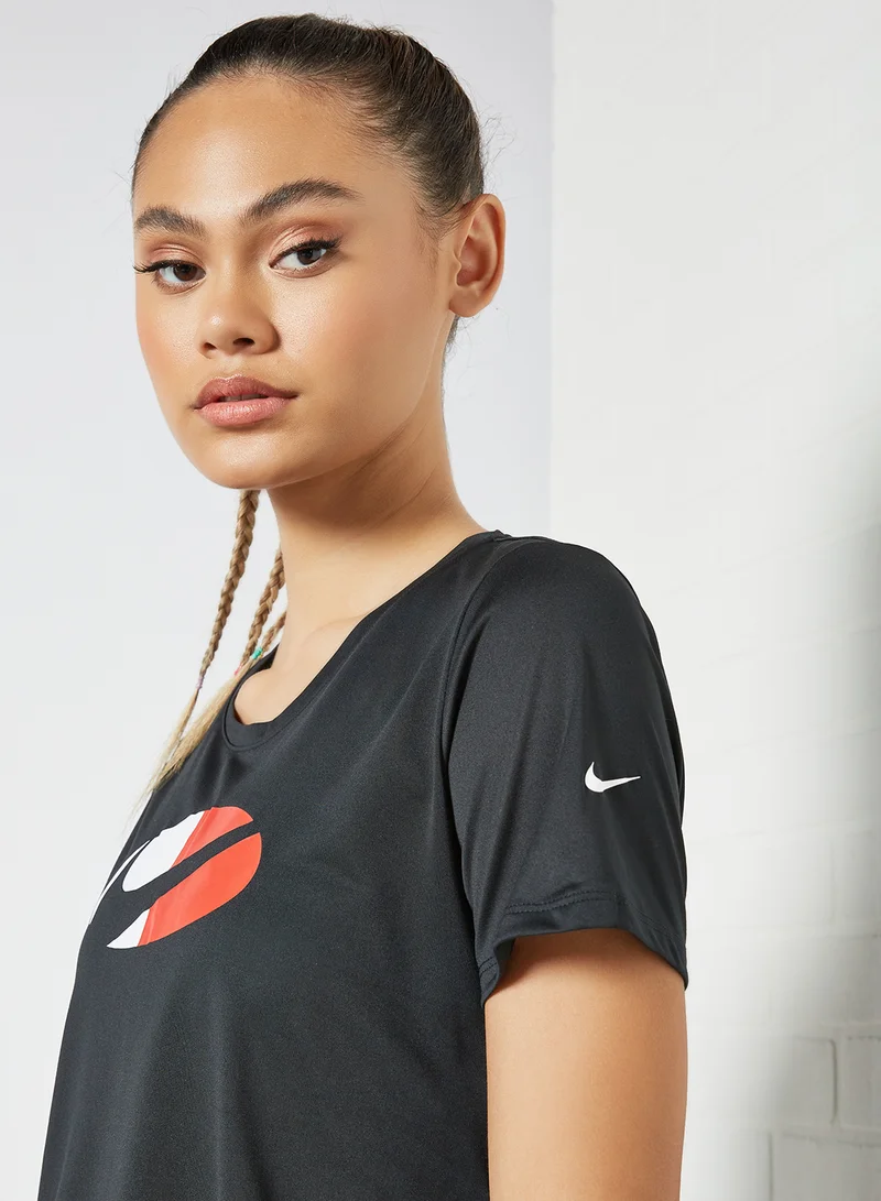 Nike Colorblock Logo Crop Top Black