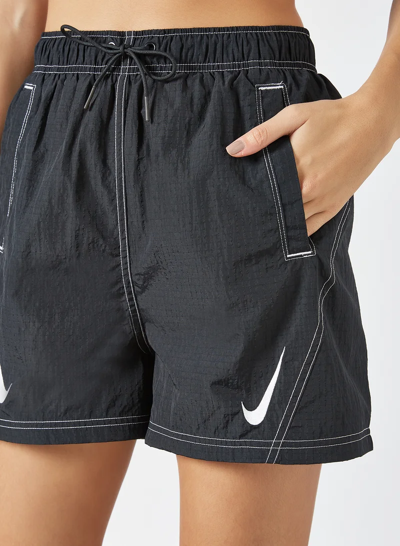 Nike Sportswear Swoosh High Rise Shorts Black