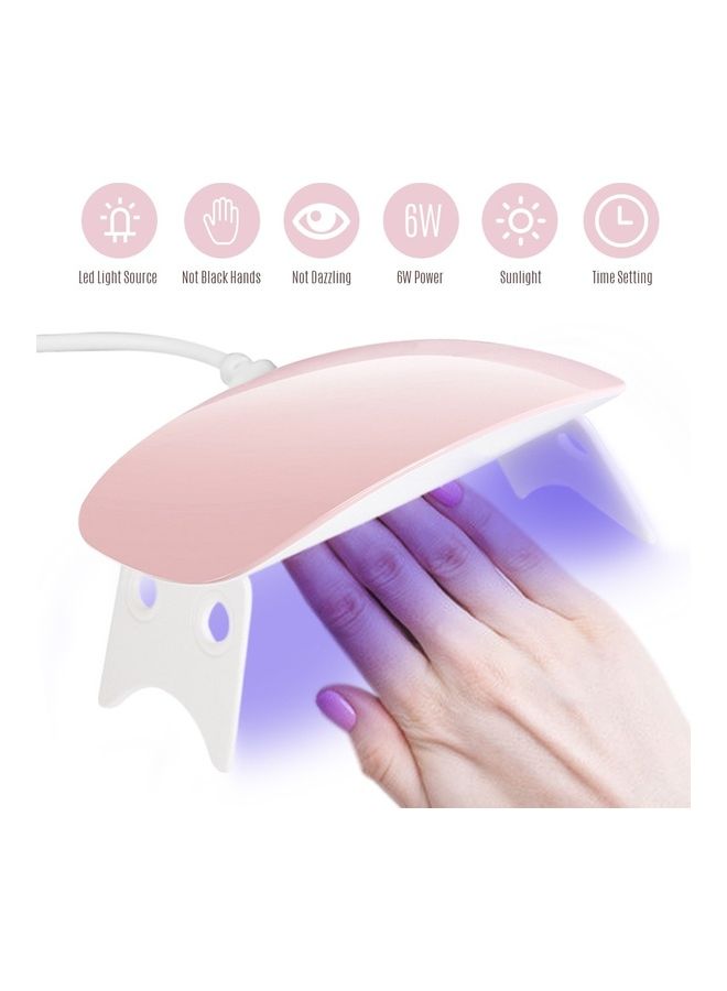 Mini USB UV LED Nail Dryer Pink/White - Image 2