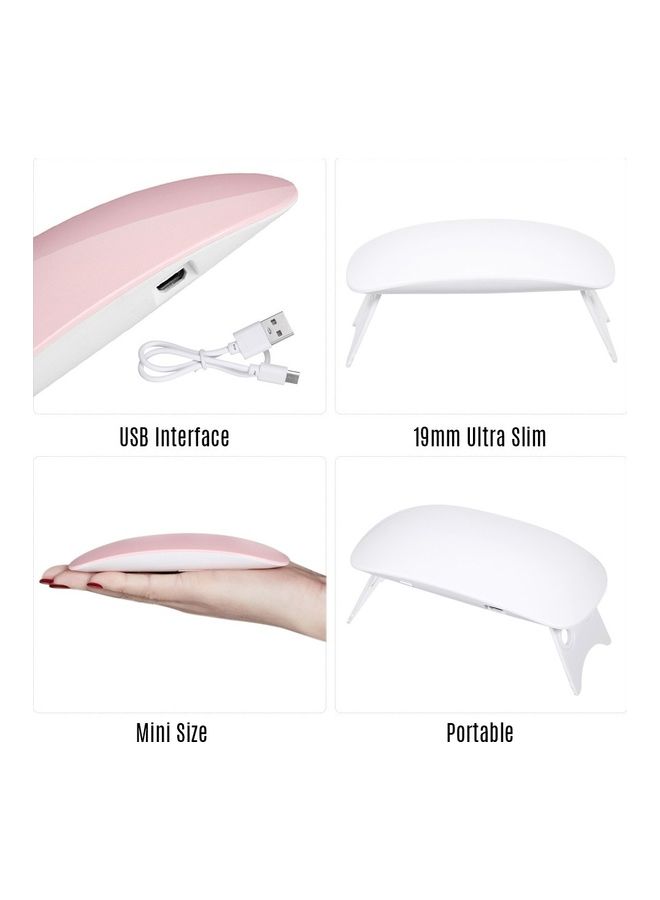 Mini USB UV LED Nail Dryer Pink/White - Image 5