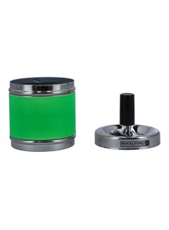 Royalford Stainless Steel Ashtray Silver/Green/Black 6.7x6.7x11.6cm 