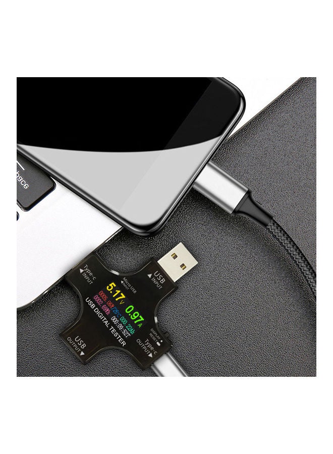 2 in 1 USB Tester with Digital Display and Connector Black  - Image 2
