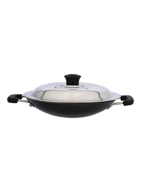 Appachatty With Stainless Steel Lid Black/Silver 20cm