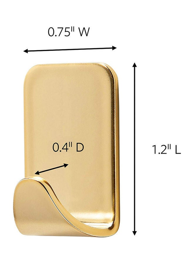 Command 4-Piece Small Metallic Hooks Set Gold - Image 2