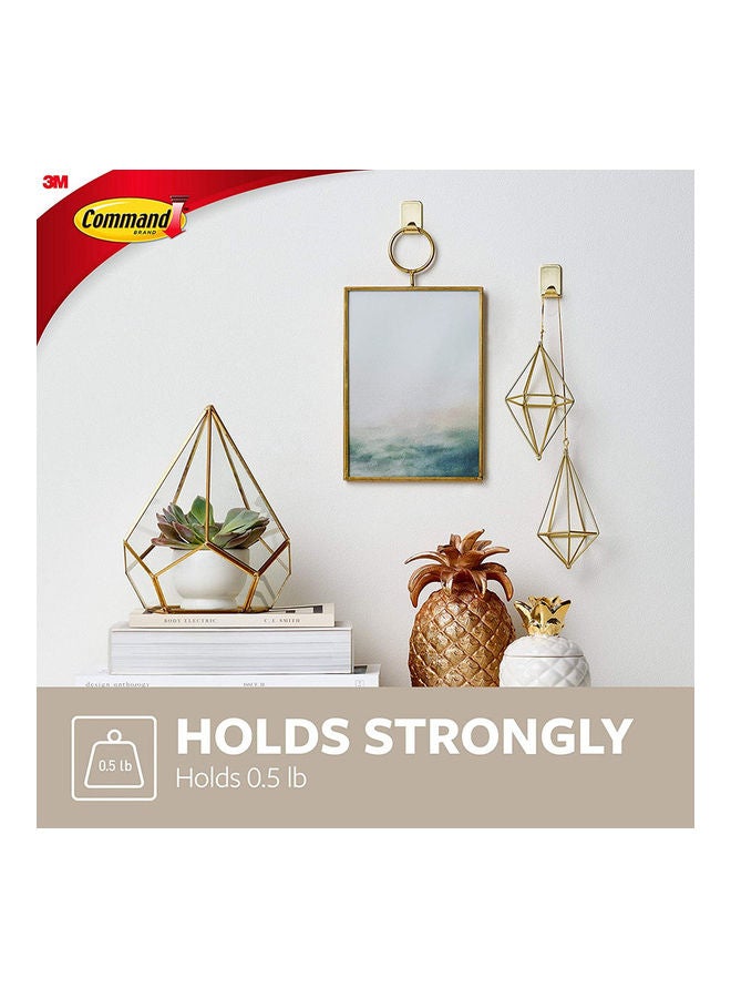 Command 4-Piece Small Metallic Hooks Set Gold - Image 3