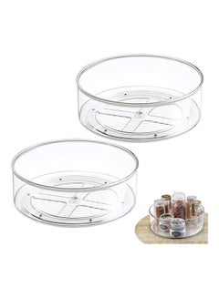 2-Piece Lazy Susan Turntable Organizers Clear 30.5x9cm
