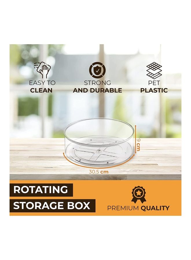 Generic - 2-Piece Lazy Susan Turntable Organizers Clear 30.5x9cm - Image 1