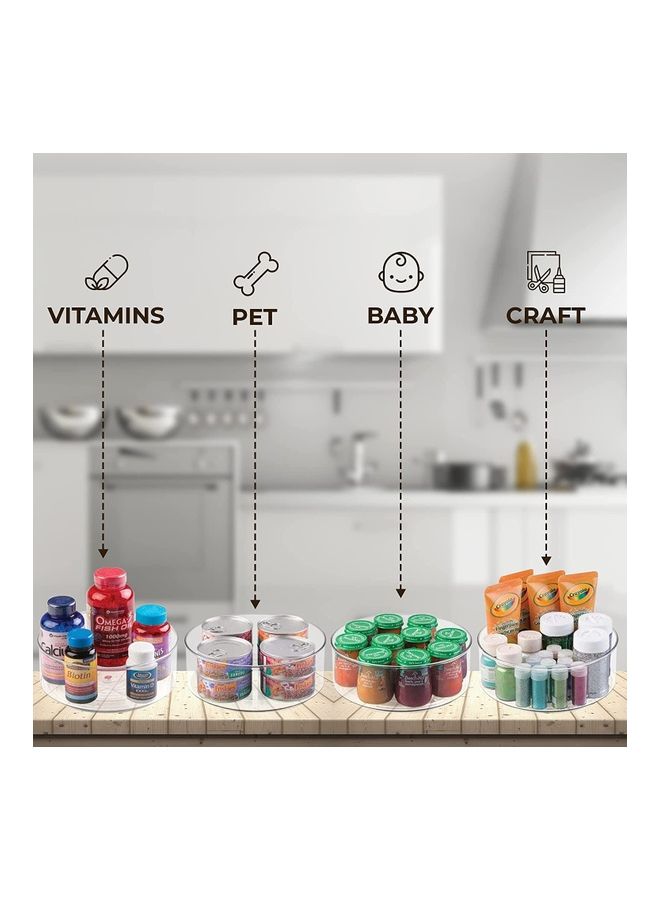 Generic - 2-Piece Lazy Susan Turntable Organizers Clear 30.5x9cm - Image 1