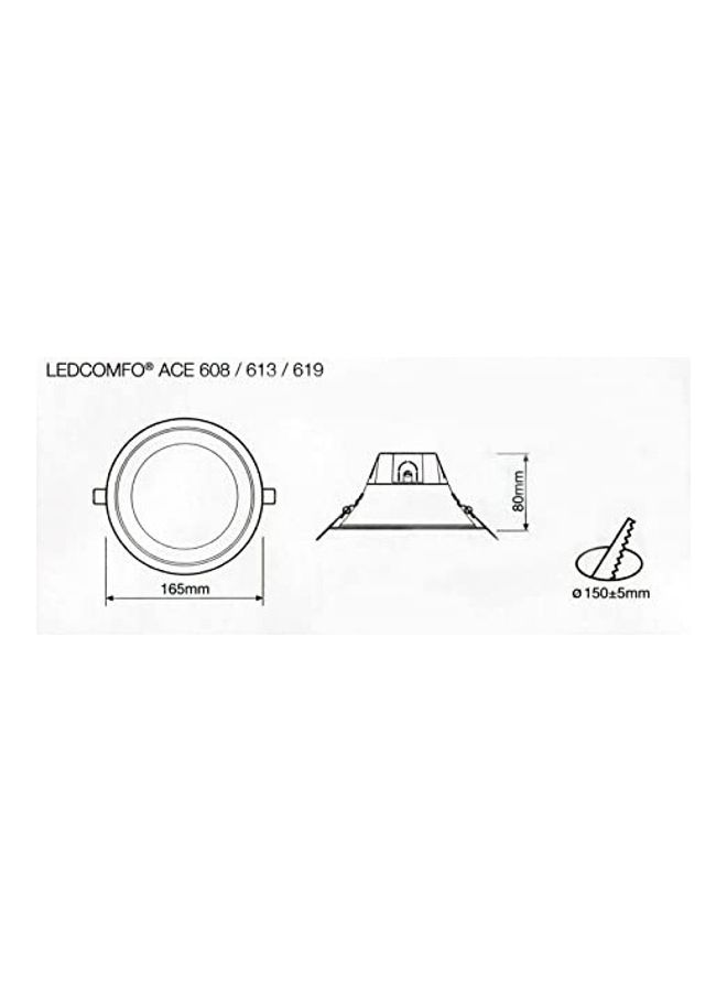 أوسرام 19W 4000K Downlight Led Recessed Round Light Orange/White 6inch  - Image 4