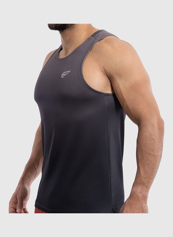 Magma - Sport Plain Basic Round Neck Sleeveless Tank Top Grey - Image 1