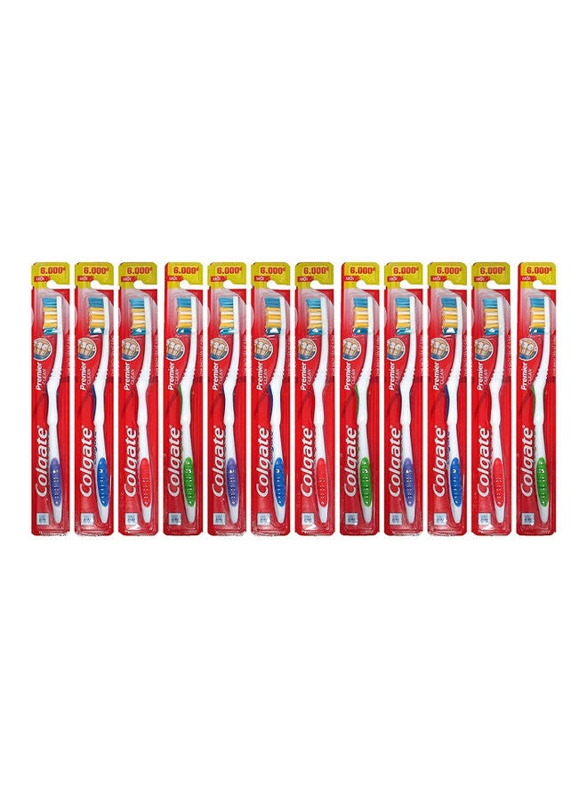 كولجيت مجموعة فرش أسنان بريمير إكسترا كلين مكونة من 12 قطعة متعدد الألوان