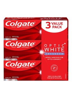 Colgate 3-Piece Optic Advanced Teeth Whitening Toothpaste Set White 272grams 