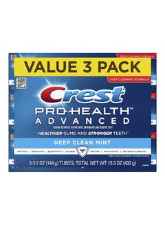 Crest Pro Health Advanced Deep Clean Toothpaste Pack Of 3 Multicolour 432grams 