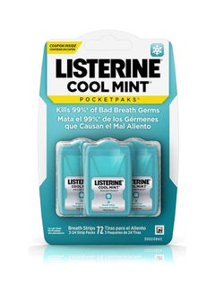 Pack Of 3 Cool Mint Pocketpaks Portable Fresh Breath Strips White One Size
