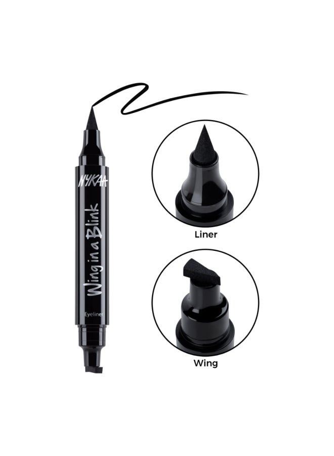 Nykaa - Wing In A Blink Eyeliner Pen Dark Knight 01 - Image 1