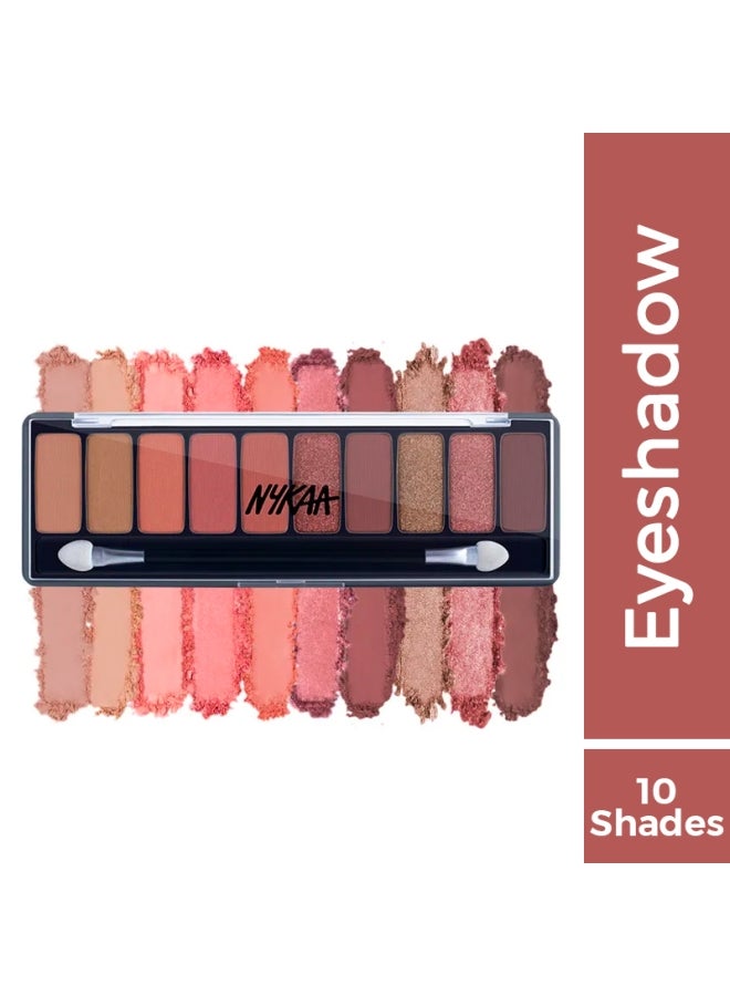 Nykaa - Eyes On Me - Beachside Peach - 10 in 1 Pan Palette, Eyeshadow Palette, 10 Richly Pigmented Colors For Everyday MakEUp, Long Lasting And Easy To Blend Formula, Petalette, 1 Count Pack Of 1 Pack Of 1 - Image 1