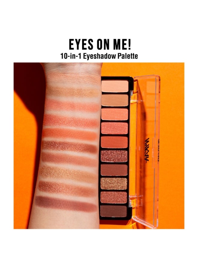 Nykaa - Eyes On Me - Beachside Peach - 10 in 1 Pan Palette, Eyeshadow Palette, 10 Richly Pigmented Colors For Everyday MakEUp, Long Lasting And Easy To Blend Formula, Petalette, 1 Count Pack Of 1 Pack Of 1 - Image 1