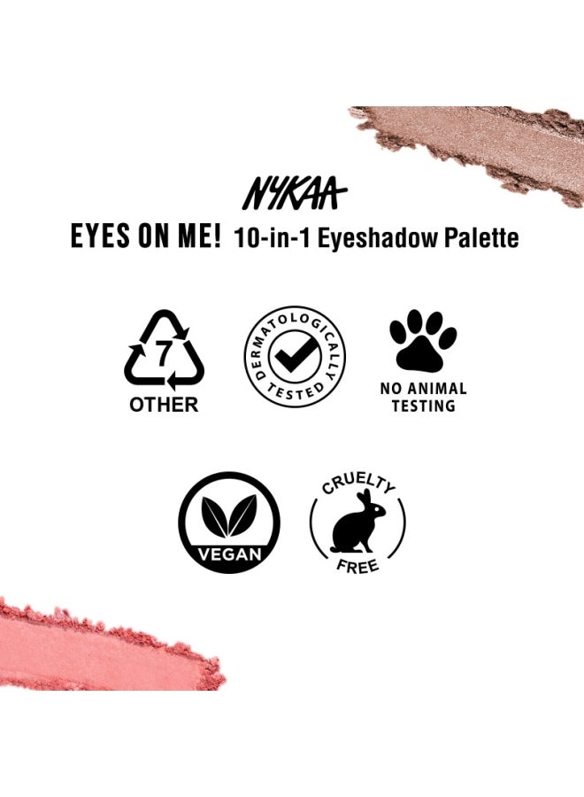 Nykaa - Eyes On Me - Beachside Peach - 10 in 1 Pan Palette, Eyeshadow Palette, 10 Richly Pigmented Colors For Everyday MakEUp, Long Lasting And Easy To Blend Formula, Petalette, 1 Count Pack Of 1 Pack Of 1 - Image 1