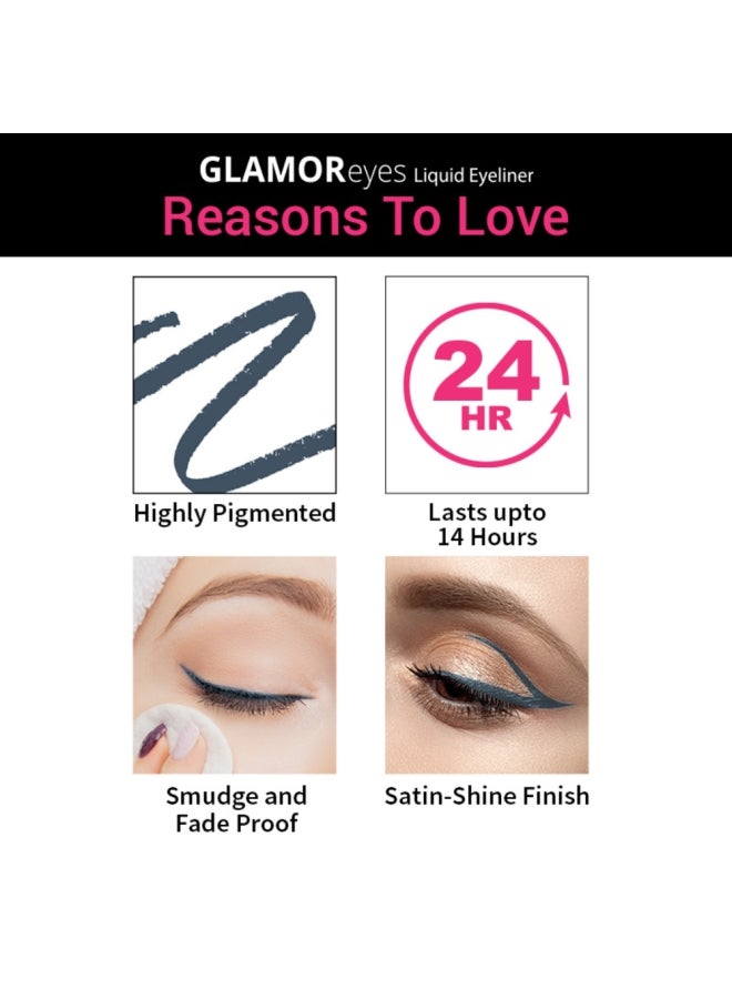 Nykaa Glamoreyes Liquid Eyeliner 01 Stormy Sky - Image 5