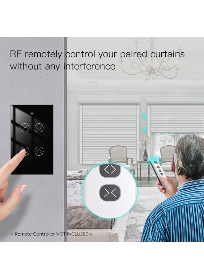 Generic Wi-Fi Smart Curtain Switch Voice Control Black  - Image 2