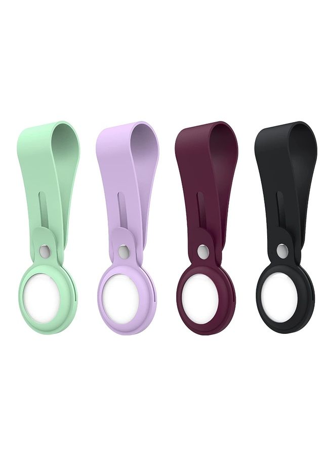 MARGOUN 4-Piece Silicone Loop Case Cover For Apple AirTag Multicolour  - Image 1