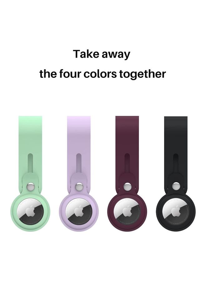 MARGOUN 4-Piece Silicone Loop Case Cover For Apple AirTag Multicolour  - Image 2