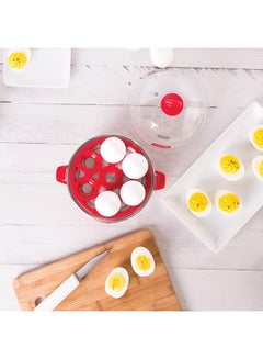 Dash Rapid Egg Cooker: 6 Egg Capacity Electric Egg Cooker For Hard Boiled Eggs, Poached Eggs, Scrambled Eggs, Or Omelets With Auto Shut Off Feature 360 W DEC005RD Red  - Image 4