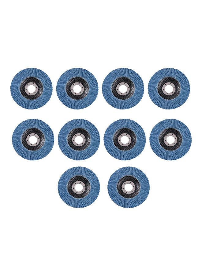 10-Piece Angle Grinder Flap Disc Set Blue/Black 4.5inch - Image 1