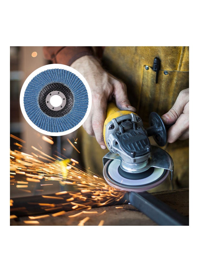 10-Piece Angle Grinder Flap Disc Set Blue/Black 4.5inch - Image 3