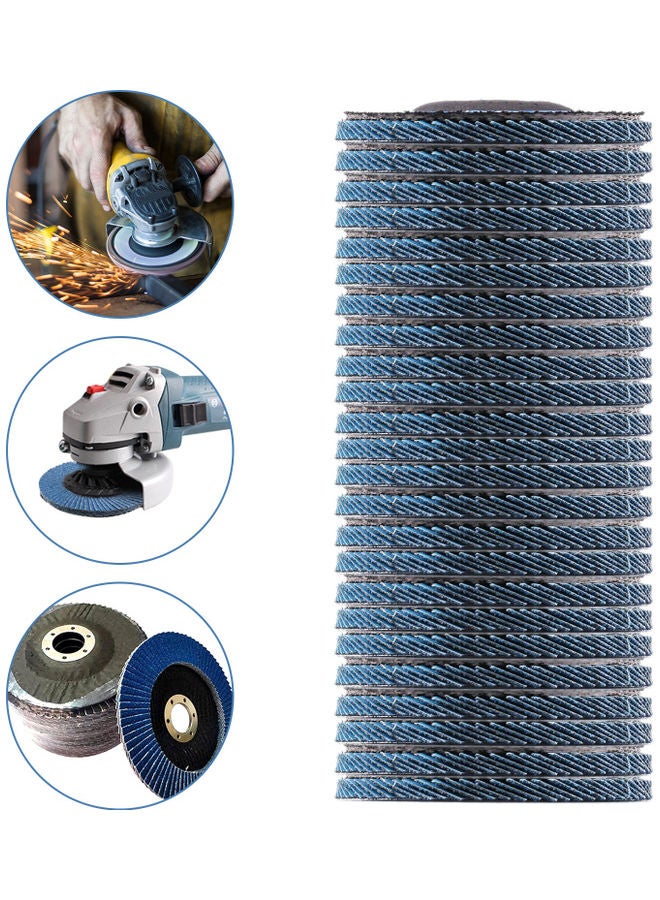 10-Piece 120 Grit Angle Grinder Flap Disc Set Blue/Black 4.5inch - Image 3