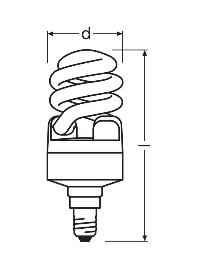 OSRAM 12W E14 Base 6500K 650lm Dulux Mini Twist Energy Saver Bulb Warm White - Image 3