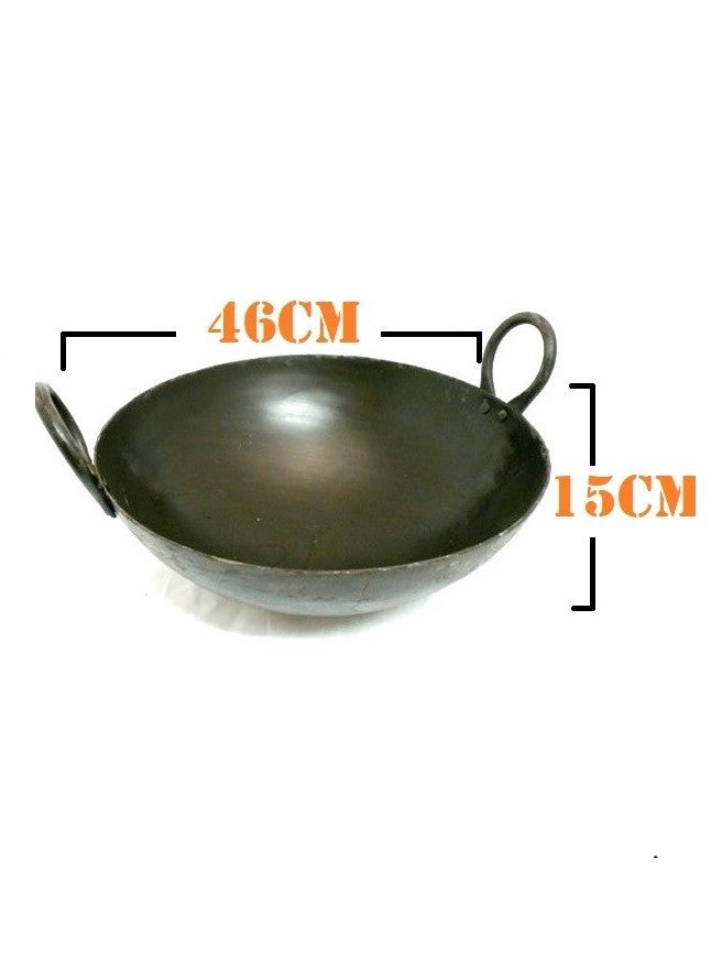 تاج وعاء طهي عميق من الحديد أسود 46سم  - Image 2