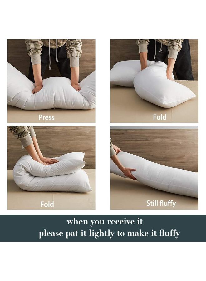 Blueberry Long Body Pillow With Cover Cotton White 140x50cm - Image 5