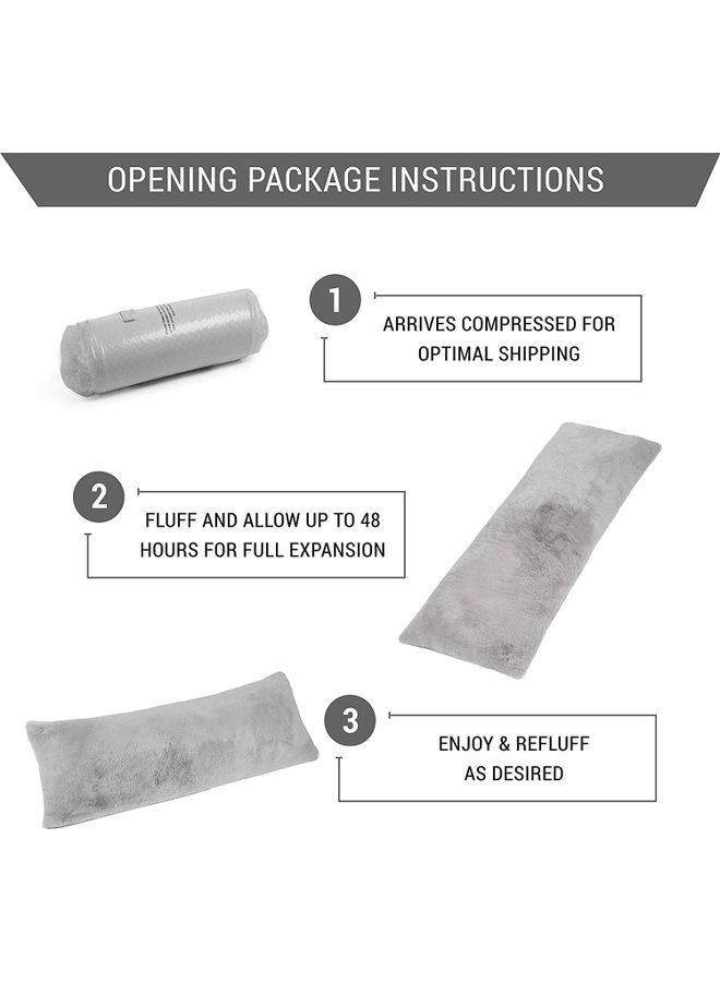 بلوبيري وسادة قطنية كبيرة للجسم مع غطاء قابل للإزالة. قطن رمادي 140 x 50سم - Image 4