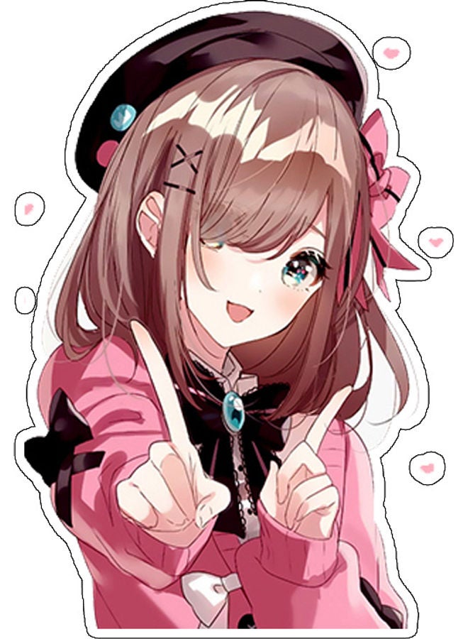 بي بي ملصق جداري للتزيين بطبعة فتاة أنمي متعدد الألوان