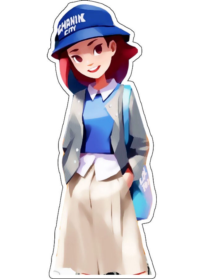 BP Girl Design Decorative Wall Sticker Multicolour