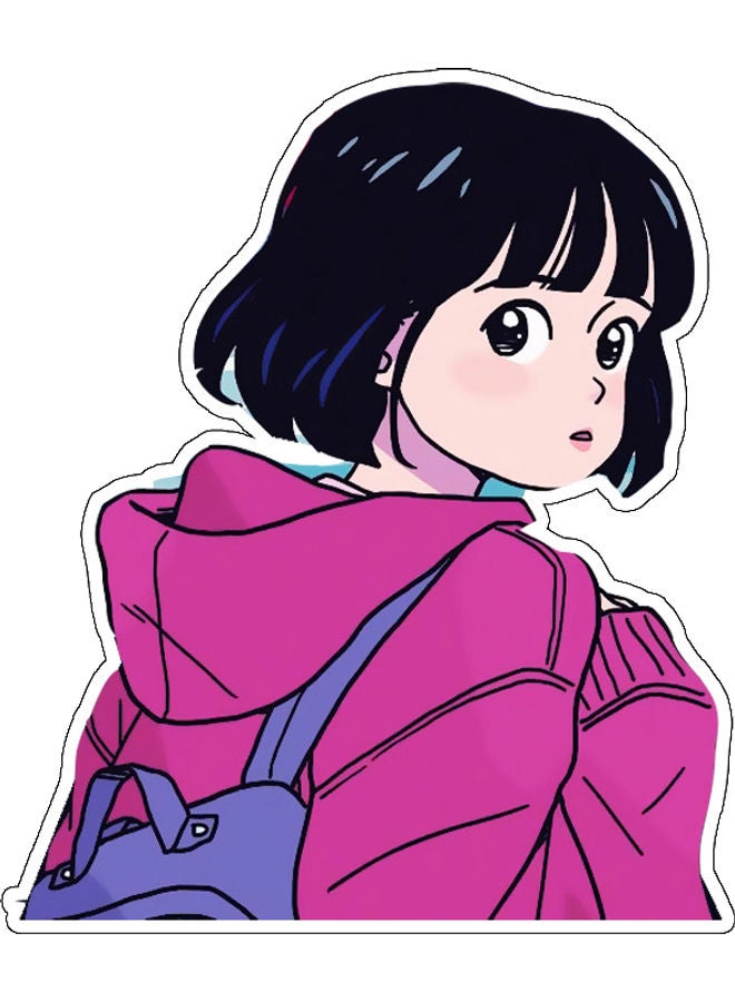 BP Girl Design Decorative Wall Sticker Multicolour