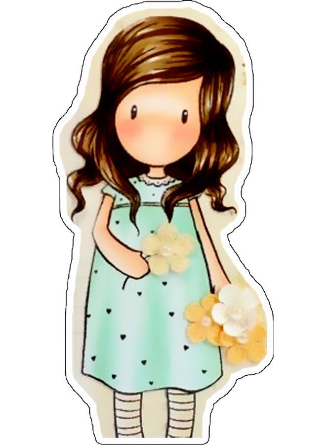 بي بي ملصق جداري للتزيين بتصميم فتاة متعدد الألوان